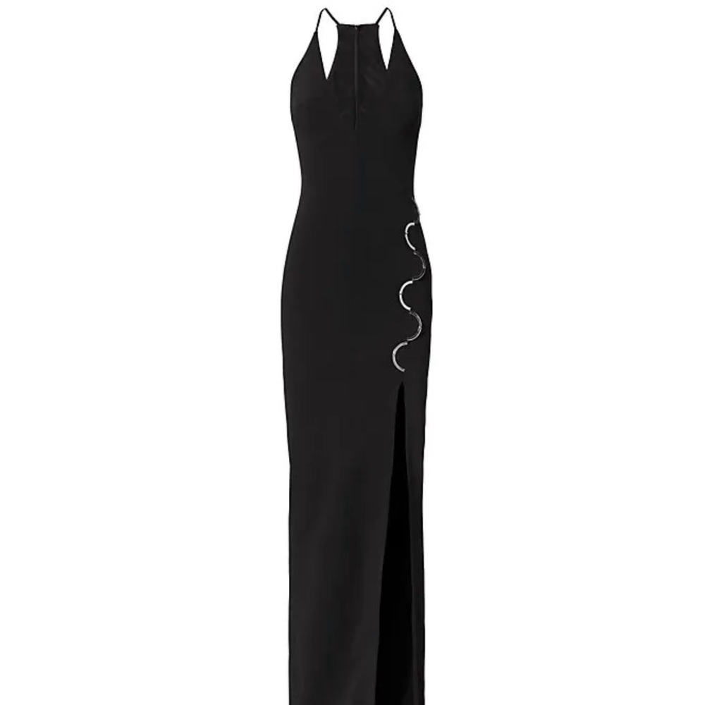 David Koma black Deep V Gown